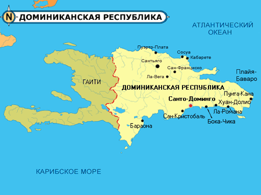 Доминикана. Карта